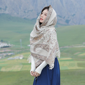 波西米亚风腰果披肩围巾两用新疆西藏青海草原大西北旅游穿搭拍照