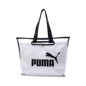 Puma SHOPPER 织物徽标透明印花大容量单肩托特包象牙白