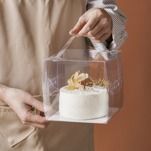 四寸蛋糕盒2 3 5 小4寸甜点手提盒透明盒子三寸五寸西点包装盒
