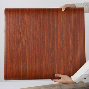 新中式棕红木纹贴纸防水家具柜子桌面红色翻新木门墙纸自粘木纹纸