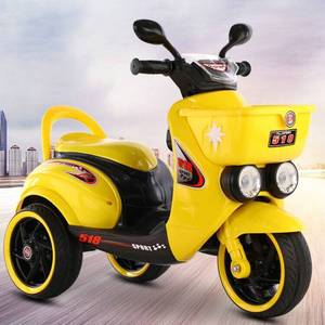 新款小木兰儿童电动摩托车可坐人小孩电动玩具三轮车