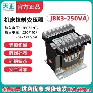 天正 JBK3-250VA 车机床控制变压器 380 220 110 36 24 12 6 全铜