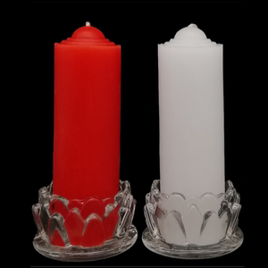 红白蜡烛玻璃烛台家用停电无烟春节烛光室内长杆焰火生日烟火