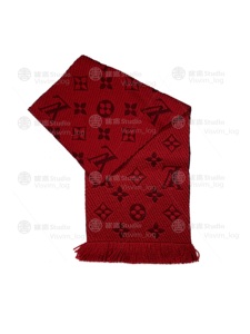 【国内现货】Louis Vuitton LV 经典老花红色羊毛围巾 唐嫣同款
