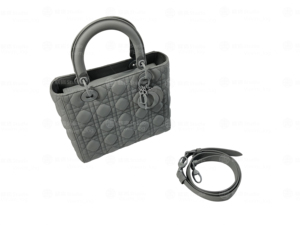 【订购】Dior 迪奥 哑光灰色 五格牛皮 戴妃包 手提包