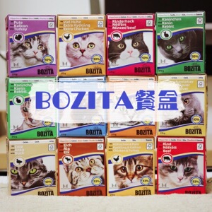 瑞典BOZITA脖子疼猫罐头猫餐盒酱汁啫喱370g猫湿粮餐包猫罐头鸡肉