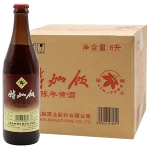 上海金枫特加饭陈年黄酒500mI* 6瓶装包装