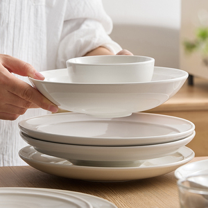 Y白色碗盘日式碗碟套装家用2023新款碗具乔迁高级感碗筷餐具礼盒