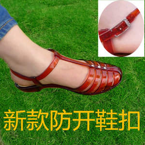 包邮回力塑料女士凉鞋复古罗马小红鞋 中国合伙人水晶包头学生鞋