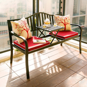 阳台桌椅三件套创意茶桌椅组合花园庭院休闲升降铁艺茶几长椅户外