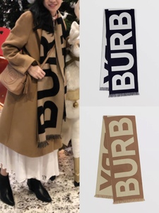 在途现货西班牙正品代购 BURBERRY 羊毛大字母logo围巾  男女通用