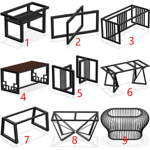 定制铁艺吧台脚餐桌架茶几脚玻璃台脚支架玻璃桌脚北欧钢架桌子腿