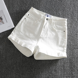 牛仔短裤女白色夏季2024新款欧美外贸性感提臀韩版春高腰弹力热裤