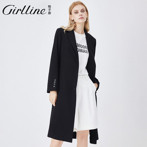 Girlline/格子廊 长款西装大衣女中长款西服高级感知性气质外套子