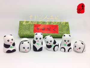 无锡惠山泥人 民族娃 特色纯手工艺品旅游纪念 小熊猫 带包装盒