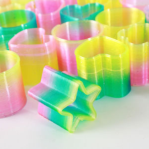 小号彩虹圈儿童塑料玩具弹簧圈叠叠圈宝宝创意蝴蝶伸缩弹力圈多款