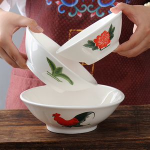 陶瓷强化瓷公鸡碗怀旧经典老式鸡公碗公鸡寸斗碗早餐碗复古道具碗