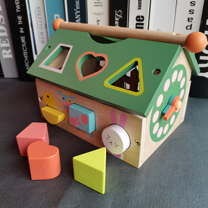 儿童智慧屋几何形状认知数字屋配对智力盒宝宝早教益智玩具颜色