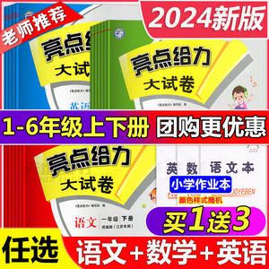 2024春亮点给力大试卷一年级上下册人教版语文苏教版数学英语译林版一二三四五六年级123456年级上下册小学同步教材练习测试卷全套