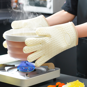 日本防烫手套隔热加厚硅胶烤箱烘焙耐高温防滑防热微波炉厨房专用