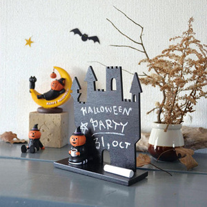 万圣节Halloween黑城堡背景板道具木质小黑板摆件看板店招涂鸦DIY