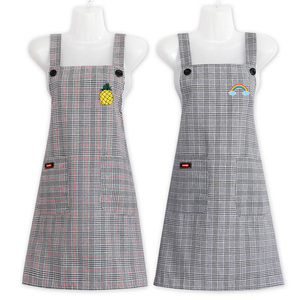 纯棉背带围裙夏季薄款舒适透气厨房家用韩版罩衣女2021新款工作服