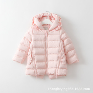双11女童棉袄 粉色2-3岁7-8岁女孩冬装棉外套 时尚三岁女宝宝棉衣