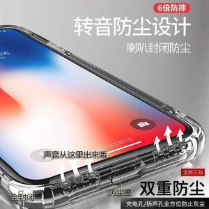 适用苹果13pro max手机壳iphone12软硅胶xr防摔套8plus带防尘塞7P