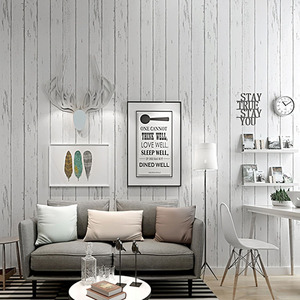 简约3d北欧地中海条纹无纺布墙纸客厅卧室背景墙复古木纹砖块壁纸