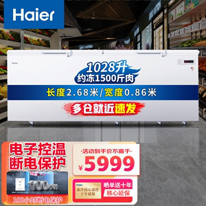 Haier/海尔 BC/BD-1028T冷柜商用大容量冷藏冷冻柜冰柜卧式超大型