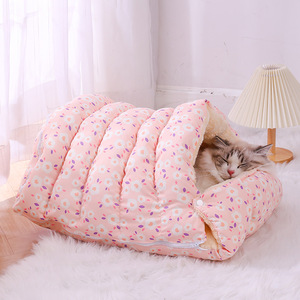 猫窝冬季加厚保暖猫屋可拆洗猫房子封闭式猫床深度睡眠猫睡袋狗窝