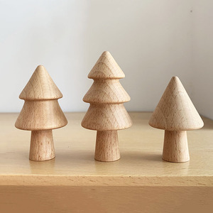 实木摆件日系可爱蘑菇手工装饰品精致小树现代简约柜子搁板装饰物