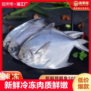 新鲜冷冻银鲳鱼小鲳鱼平鱼昌鱼500g/袋 （约7-8条）*5袋