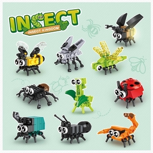 昆虫兼容乐高积木益智拼装3d动物男六一儿童节玩具礼物迷你拼插