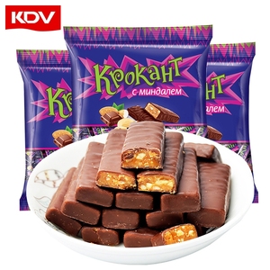 俄罗斯风味国产紫皮糖巧克力味果仁夹心糖果整袋小零食年货