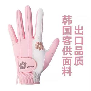 韩版女款手套高尔夫球运动女士双手防滑耐磨透气防护手套出口新款