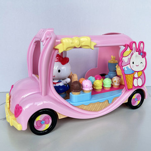儿童玩具女童女孩过家家冰淇淋冰激淋雪糕售卖车甜美雪糕车滑行车