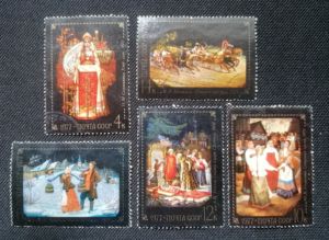 苏联邮票 1977年 费多斯的民间工艺美术 5枚盖销 h