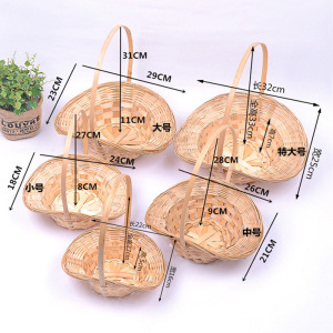 手提编织篮 竹条编织手提筐 小竹篮 礼盒水果包装篮 收纳竹筐