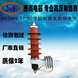 西高HY5WS-17/50TL脱扣式氧化锌避雷器热爆脱离器支架导电带三只