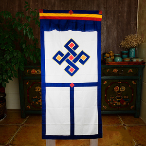 藏式门帘 棉布缝制 西藏吉祥结绣花布艺门帘 挂帘 挡布