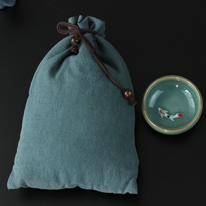 杯袋壶袋大号棉麻夹棉加厚布袋子绒布袋瓷器保护袋茶叶罐袋收纳袋