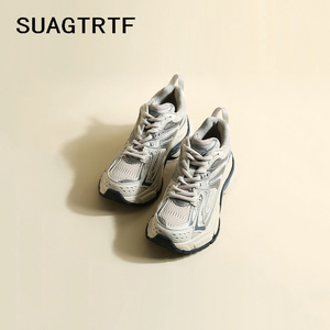 SUAGTRTF设计感小众灰色老爹鞋女款显脚小内增高轻便休闲运动鞋子