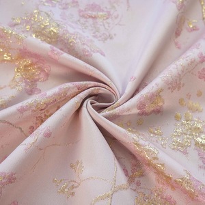 粉金色浮雕优雅少女感连衣裙春秋提花面料微弹女装外套花束装饰布