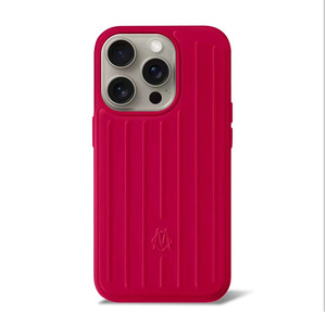 适用于2024日默瓦苹果15promax红色手机壳rimowa红色15pro树莓红手机6.1寸保护套新年红喜庆时尚特别版保护套