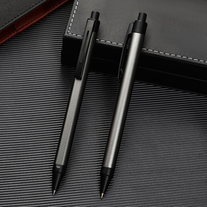 金属中性笔铁杆商务碳素笔办公0.5黑色学生铁壳签字笔水笔广告