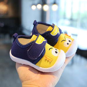 宝宝布单鞋男春秋季0-2-3岁婴儿防滑软底叫叫鞋女学步鞋宝宝鞋子1