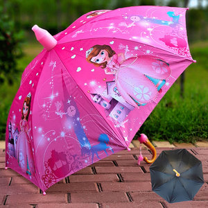 白雪公主粉色儿童雨伞幼儿园卡通超级可爱小学生男女童小孩半自动