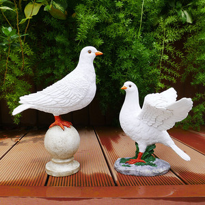 户外庭院仿真鸽子摆件花园阳台景观草坪屋顶白鸽模型装饰假鸟雕塑