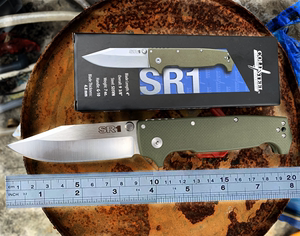 百炼冷钢SR1折叠刀G10柄D2钢小折刀高硬度户外刀具日常野营防身刀